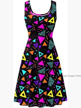 Sleeveless Crew Neck A-Line Midi Sundress Casual Party Beach Dress Plus Size